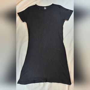 DKNY Womens Black Short Sleeve Ribbed Pullover Bodycon Short Dress Size M/L